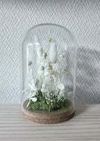 プリザーブドフラワー ガラスドームアレンジ（縦19cm）