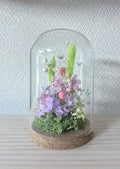 プリザーブドフラワー ガラスドームアレンジ（縦19cm）